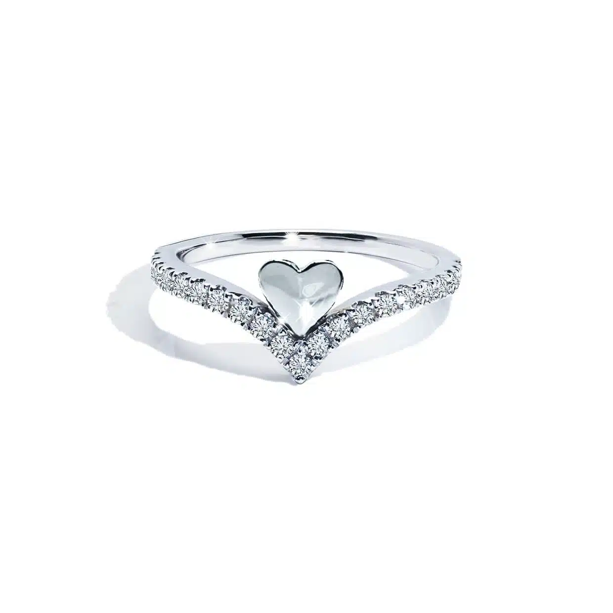 Loving V Hjerte Ring - Perfekt gave til Valentinsdag