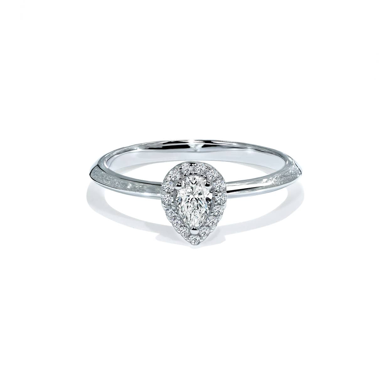 Oxford Sølv Halo Pære Solitaire Ring - Gaveidéer under 1200 kr