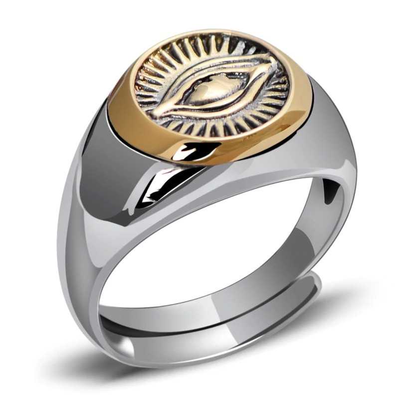 Herrer Ring i 925 Sterling Sølv - Eye Of Providence Design