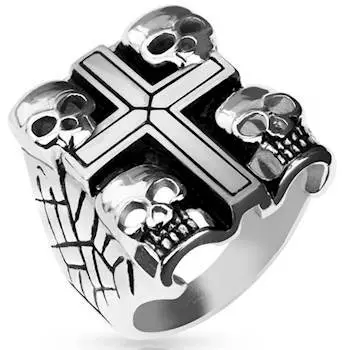 Designring med 4 Skull Motiver - Hurtig Levering!