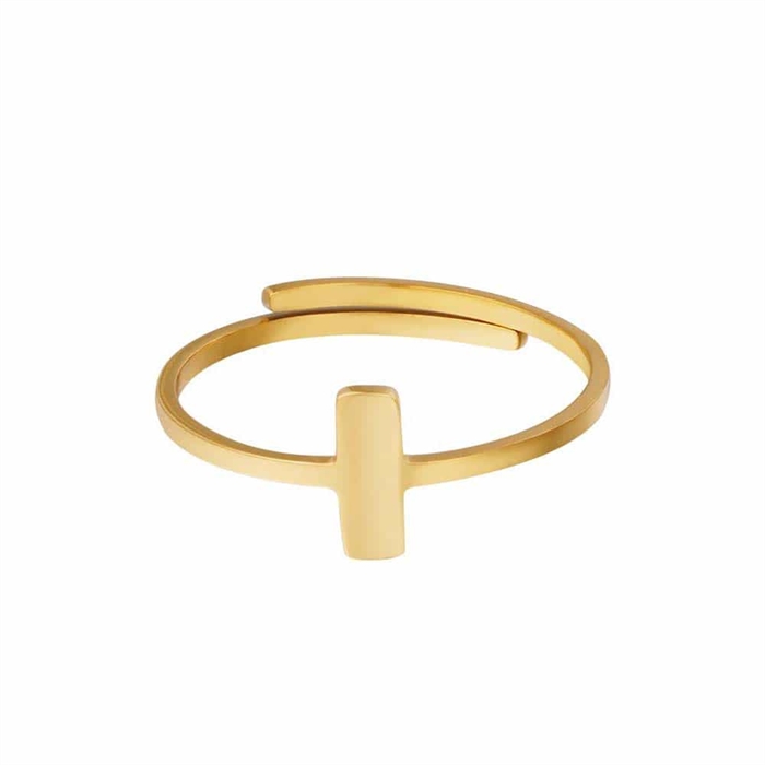 Lille Korsring i Ædelstål - Justerbar Ring til Salg
