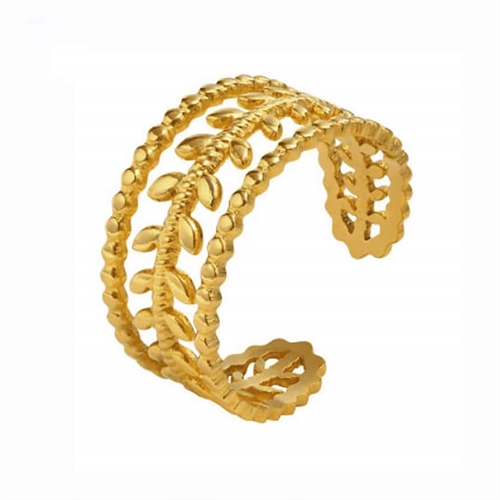 Celia Ring i Forgyldt Ædelstål - Justerbar Ring