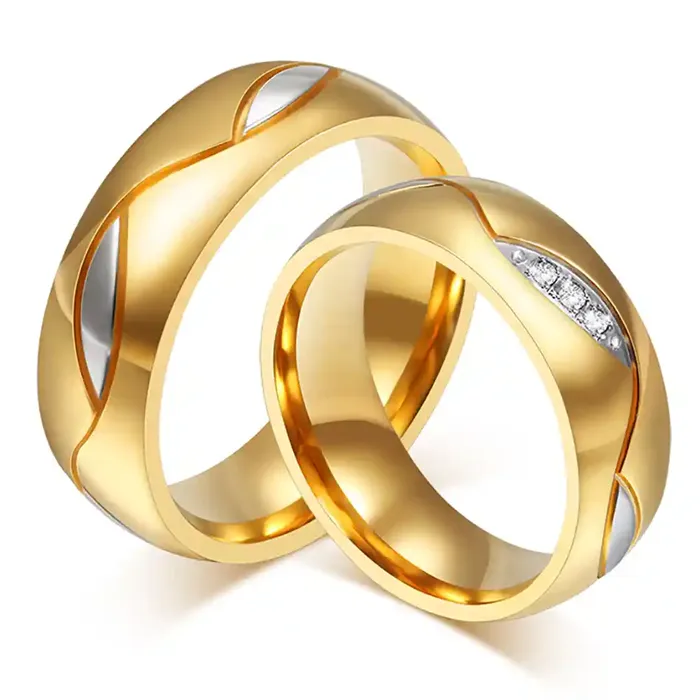 Flowline Ring i Forgyldt Ædelstål - Hurtig Levering!