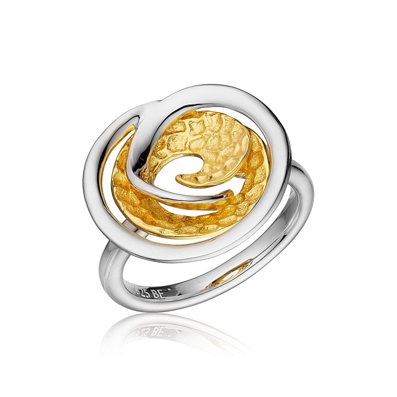 Sølvring med Forgyldt Pynt – Black Friday Tilbud!