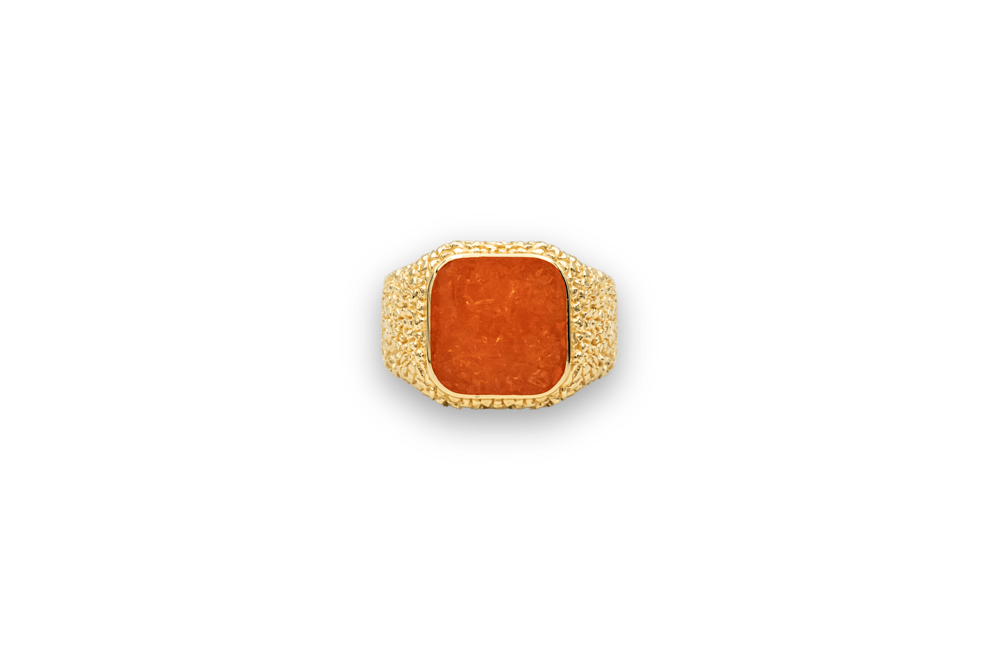 Ix Crunchy Cushion Amber Emalje Ring - Guldtilbud!