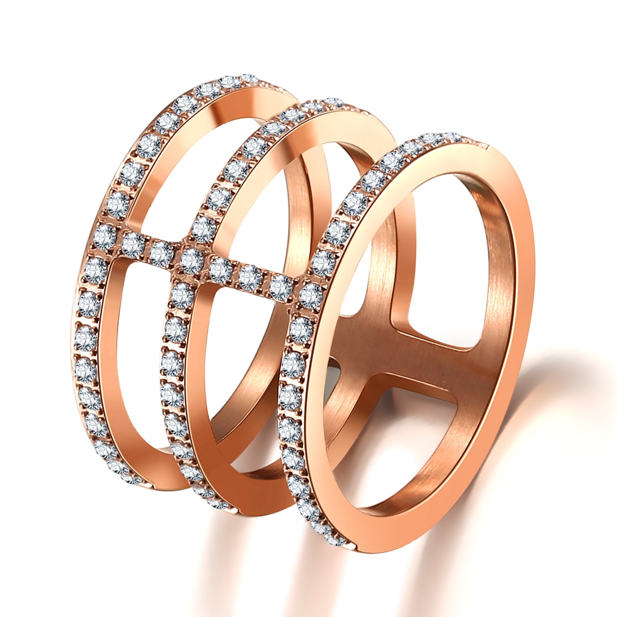 Annebrauner Triple Rosewhite Ring - 50