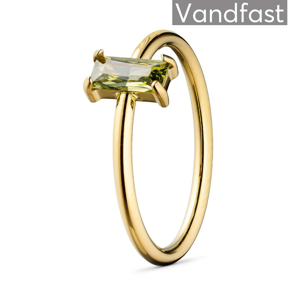 Annebrauner Deluxe Petite Peridot Ring i 18k Guld