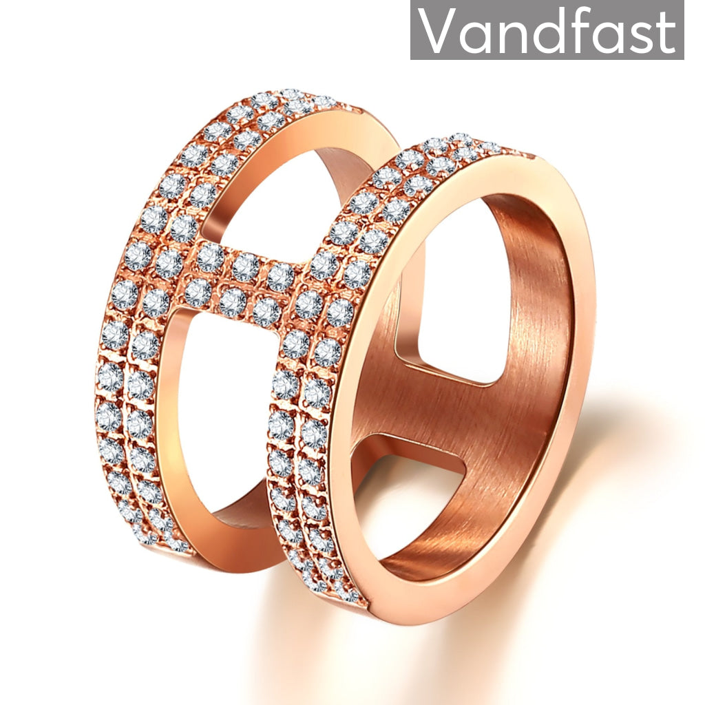 Annebrauner Double Massive Rosewhite Ring - Begrib tilbuddet!