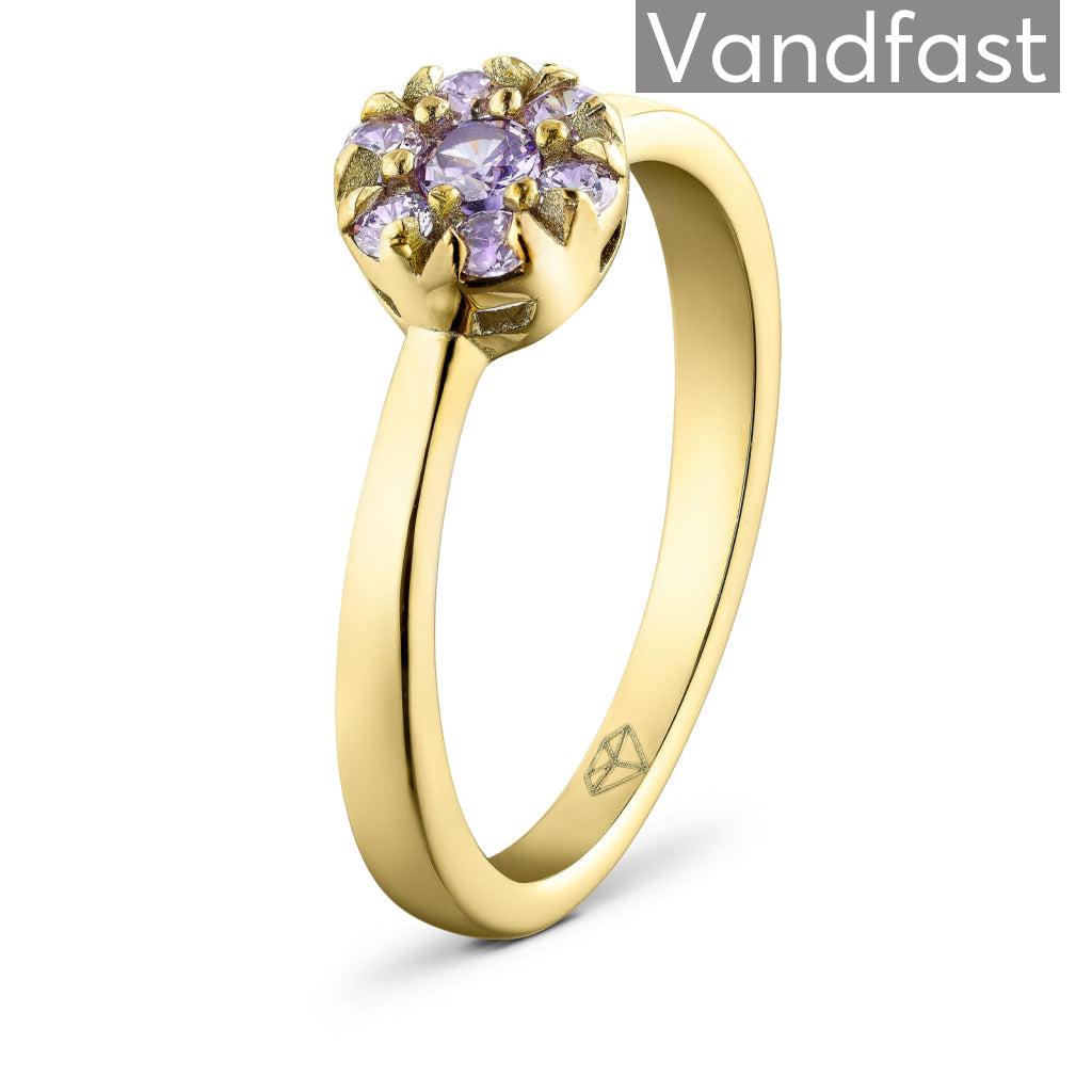 Annebrauner Blomster Violet Ring i 18k Guld - Udsalg!