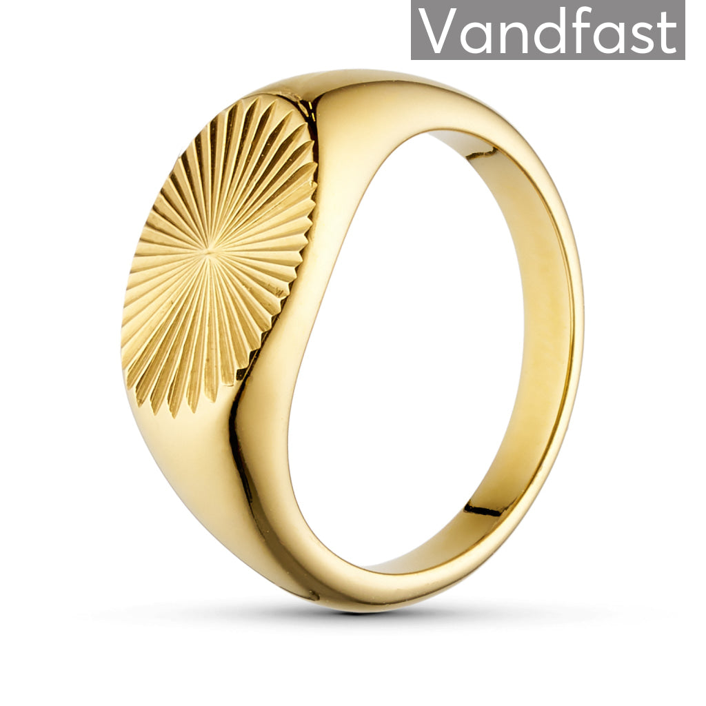 Annebrauner Oval Solring i 18k Guldbelægning - Udsalg!