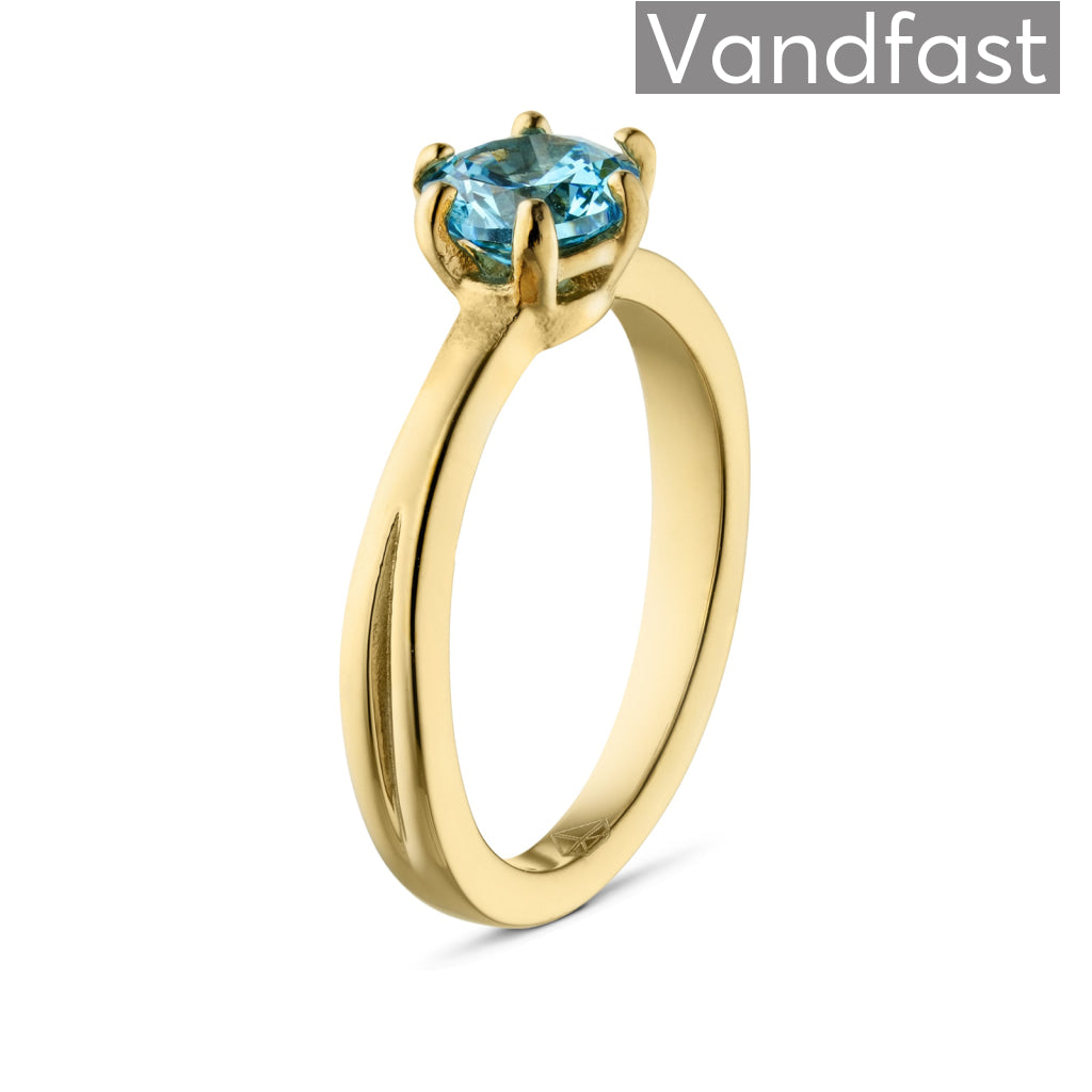 Annebrauner Princess Aqua Blue Ring i 18k Guldbelægning