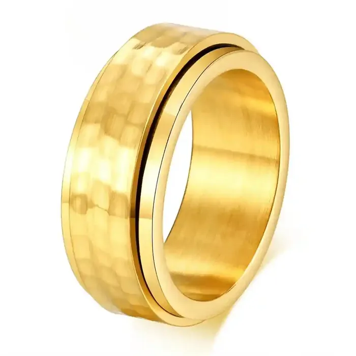 Hammergold Spinning Ring - 8 Mm Herrering i Stål