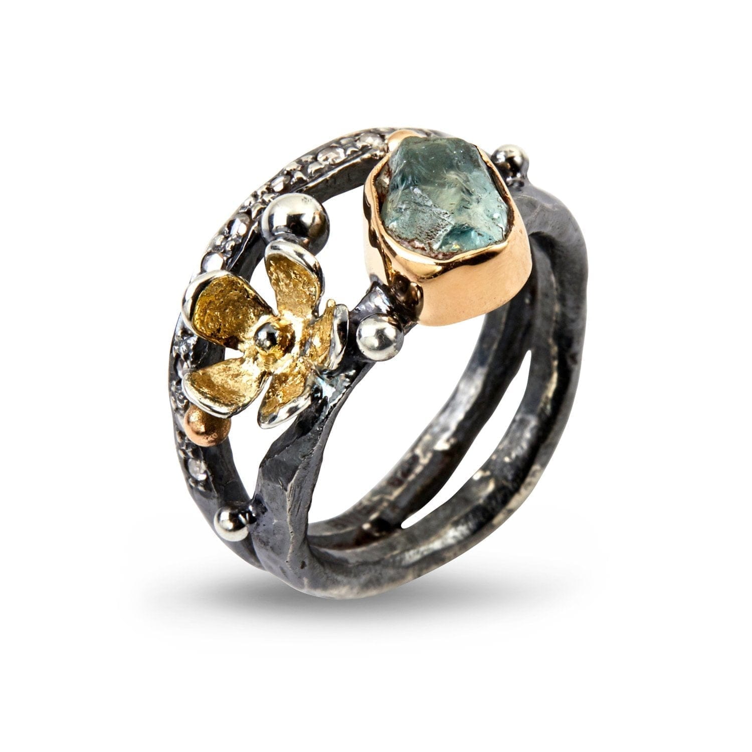 Ring Dubeca Aqua Flower - Eksklusiv Sølvring på Tilbud