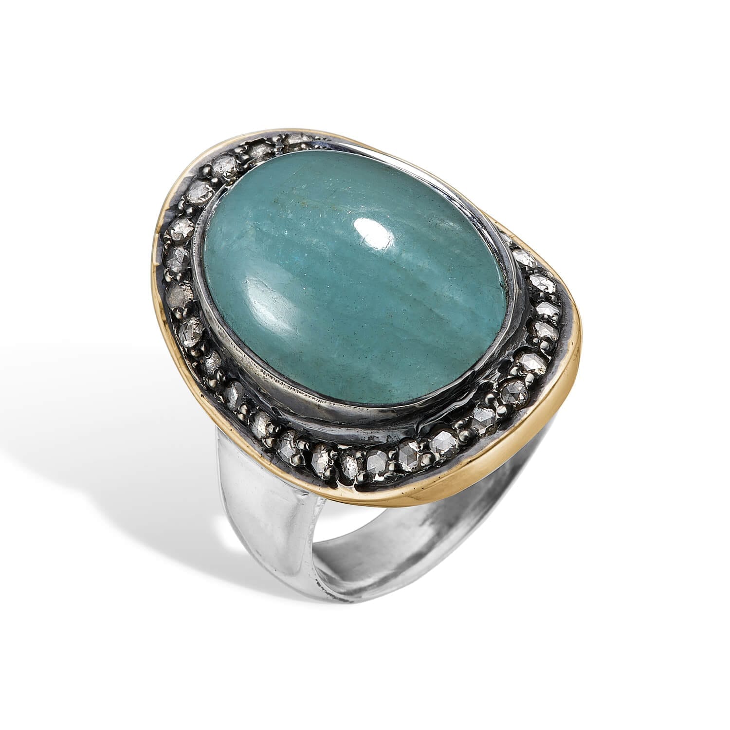 Ring Corso Boho Aqua - Unik Diamantring på tilbud