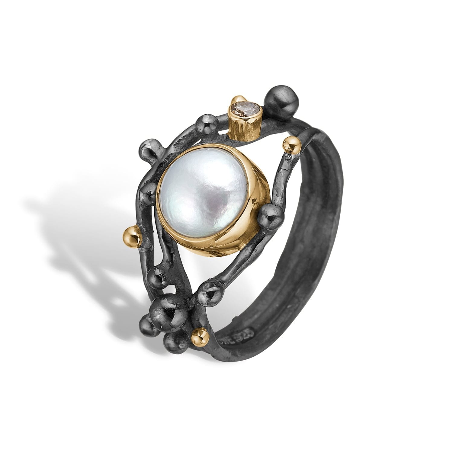 Urban Harlem Buds Perle Ring - Eksklusiv Diamantring