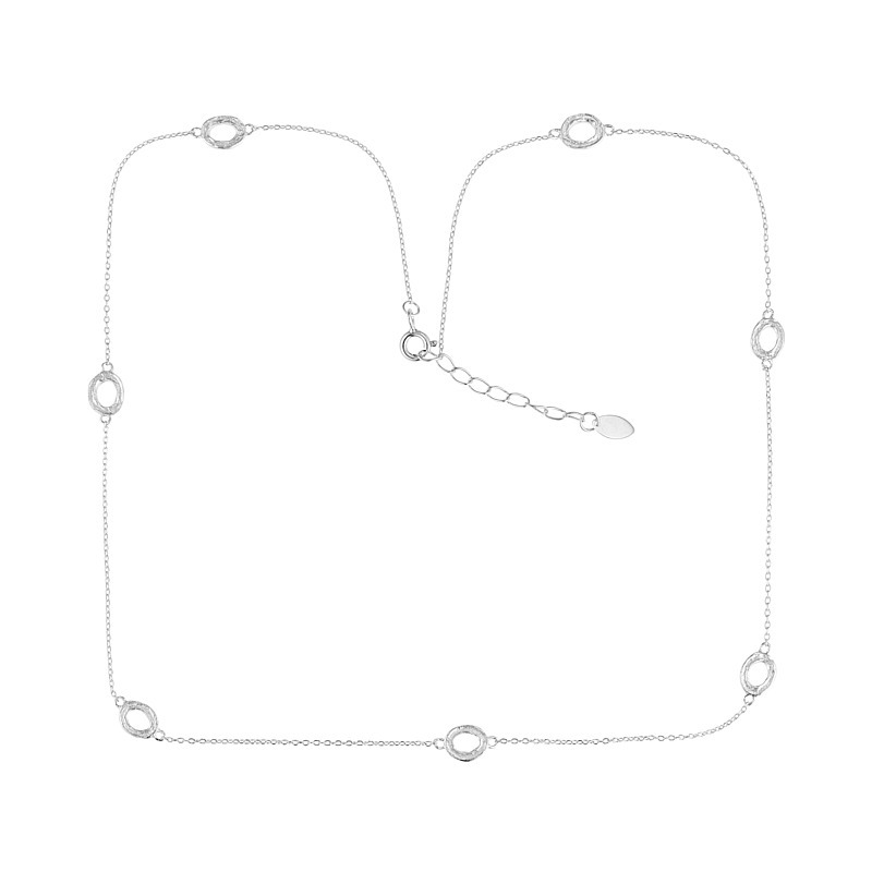 Halskæde I Sølv Med Ringe