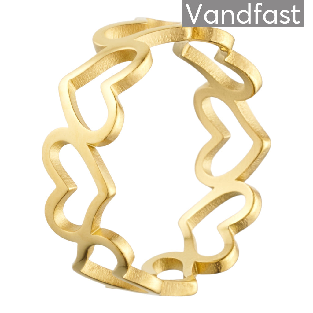 Annebrauner Hjerte Ring 18k Guldbelagt - 51