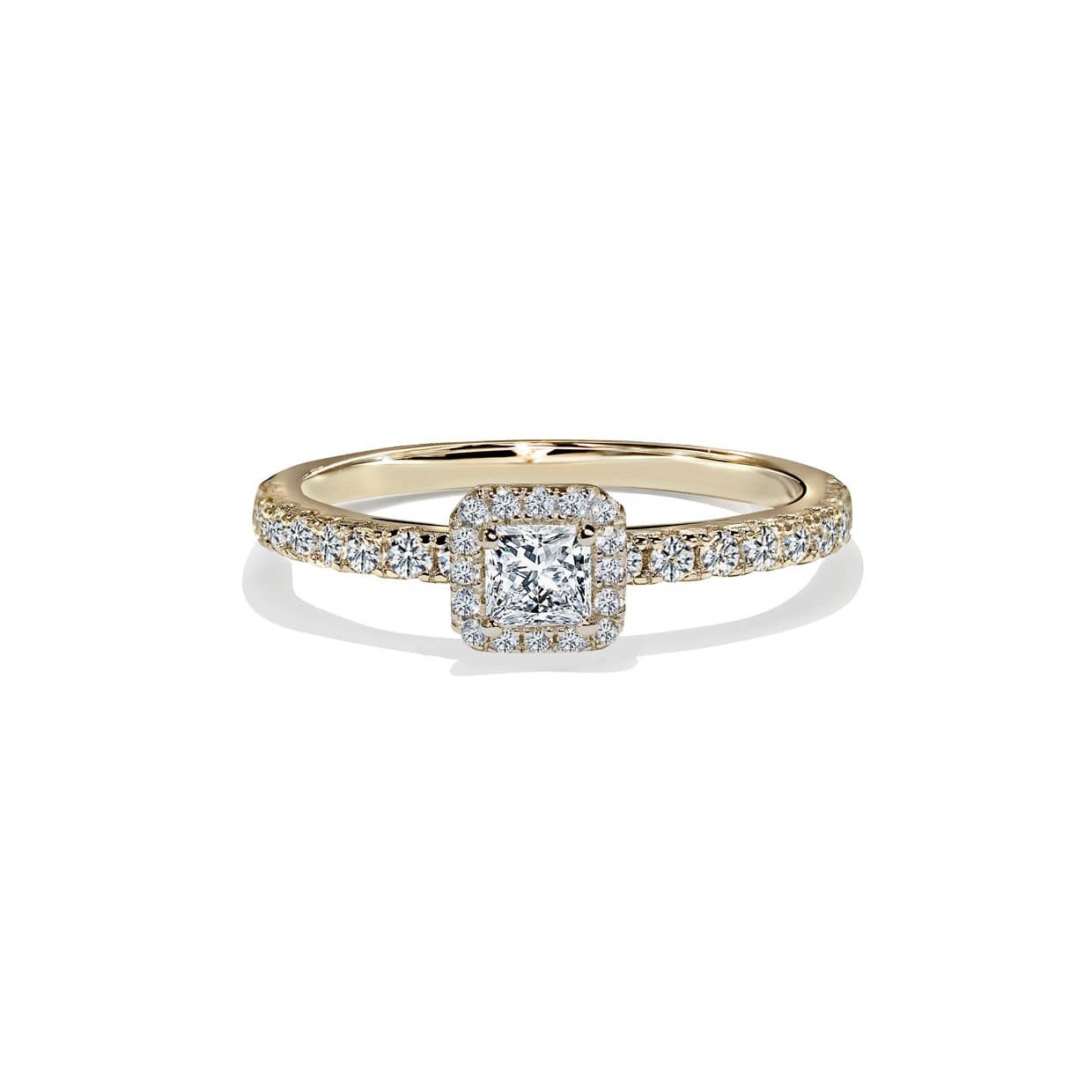 Oxford Square Cut Halo Ring I Guld - 48