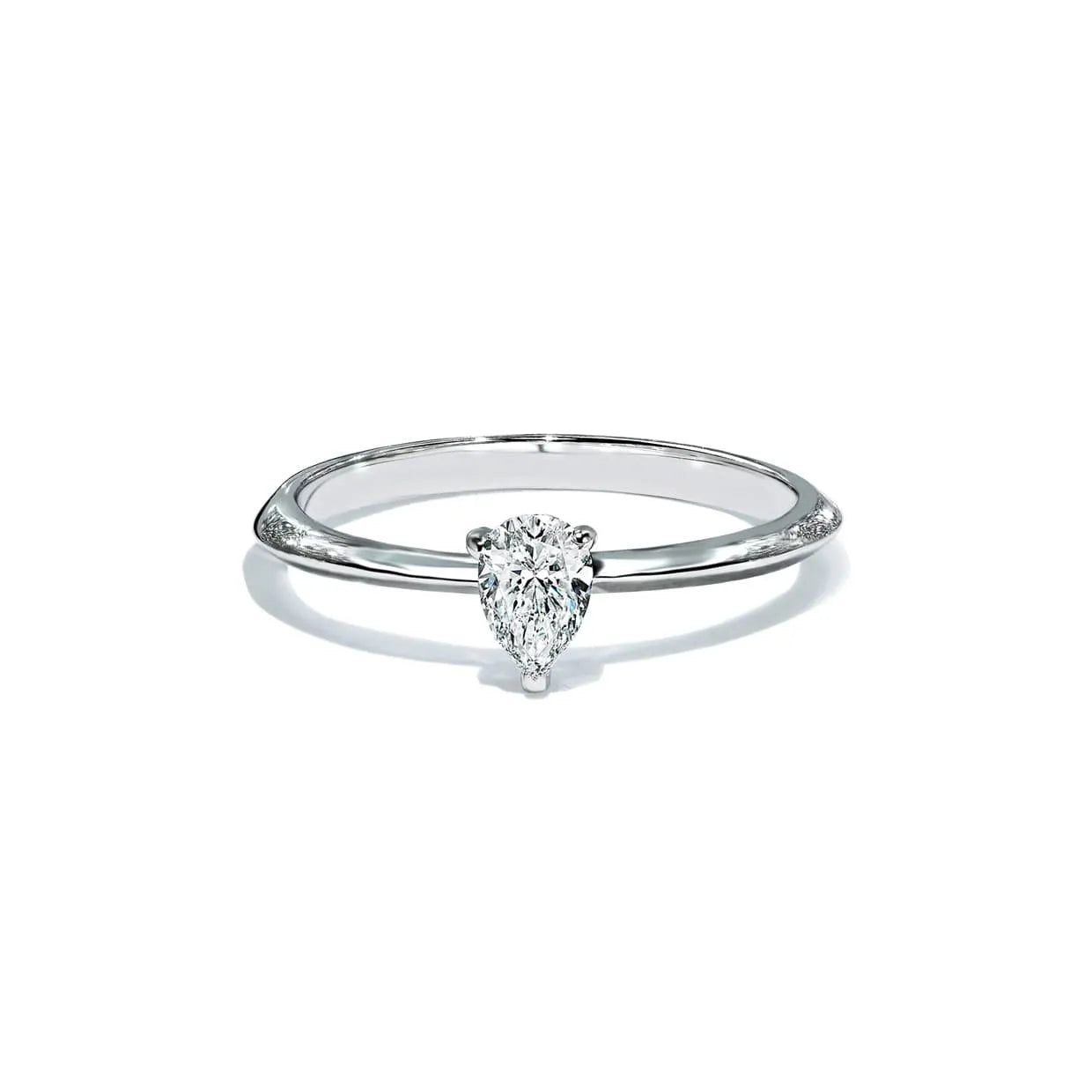 Oxford Silver Pear Solitaire Ring - 48