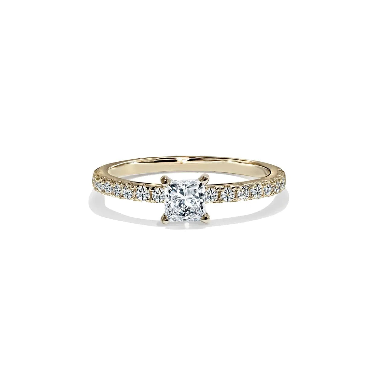 Oxford Square Cut Solitaire Ring I Guld - 48