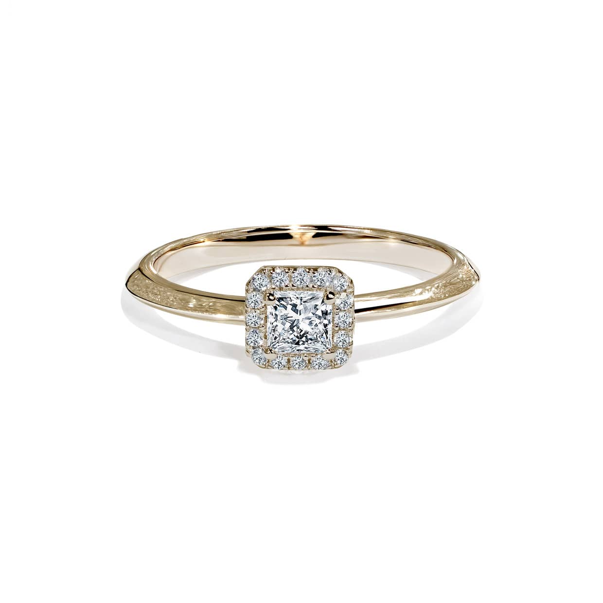 Oxford Square Cut Halo Ring I Guld - 48