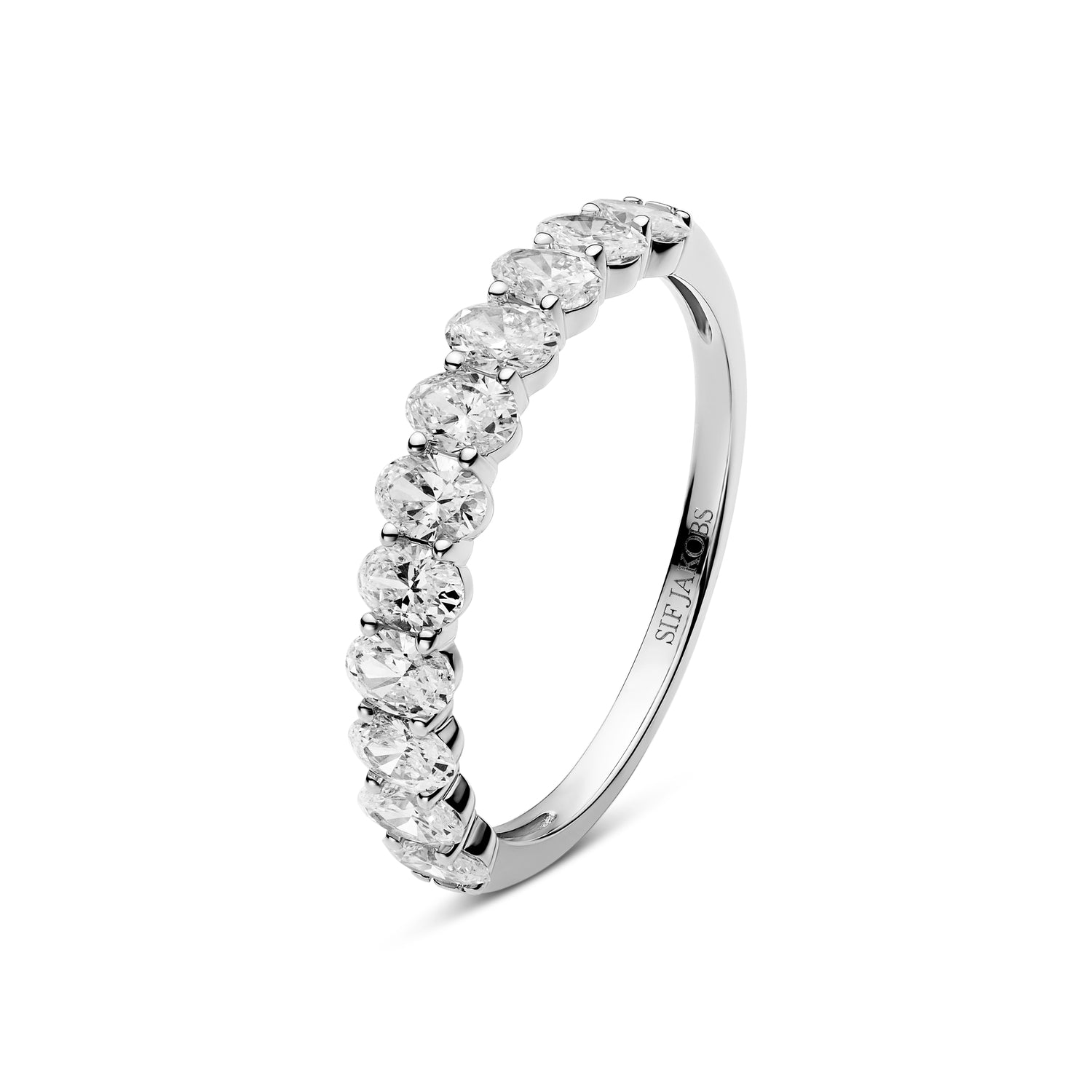 Ring Grace Ovale Altro - 14 Kt Guld El Hvidguld 099 Ct Tw G-h Vs Lab-grown Diamanter