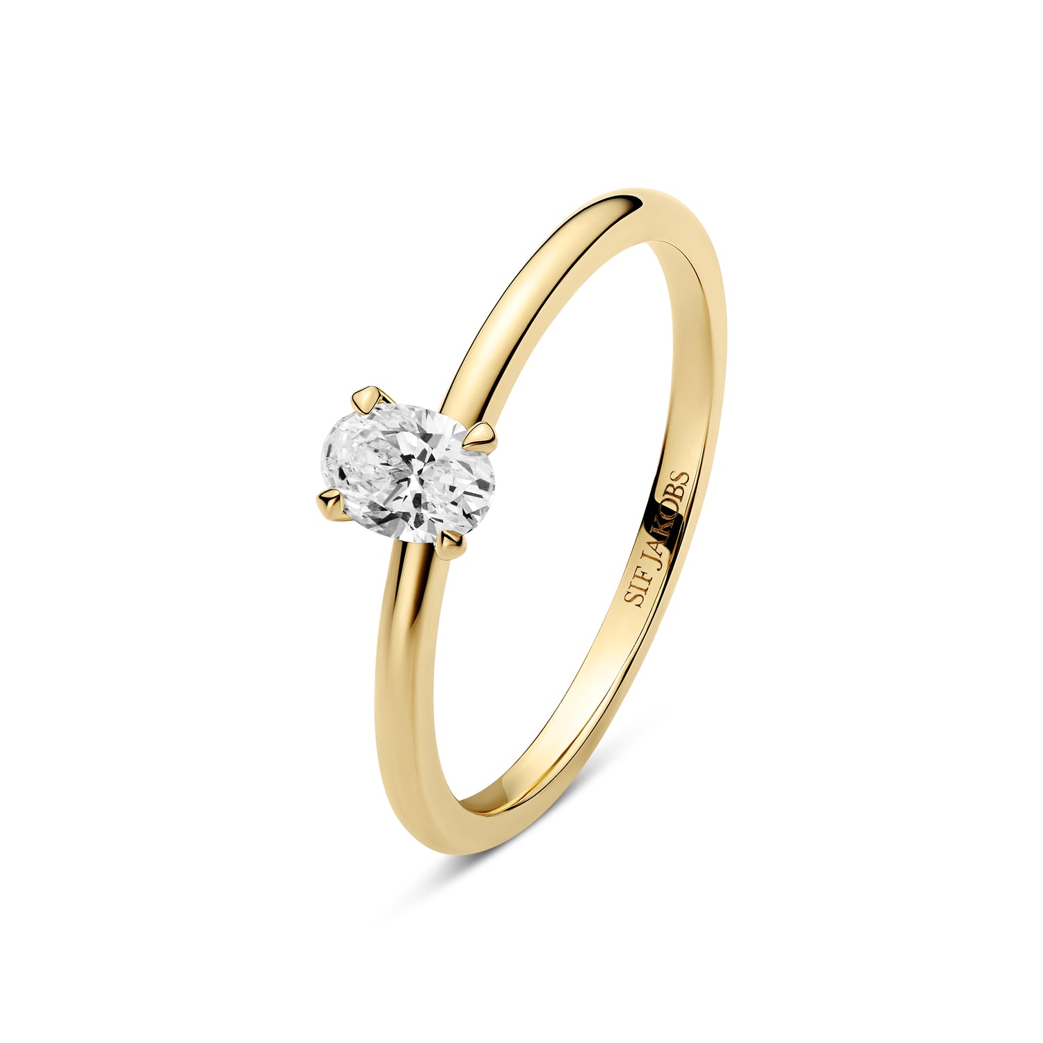 Ring Grace Ovale Solitaire - 14 Kt Guld El Hvidguld 030-30 Ct Tw G-h Vs Lab-grown Diamant