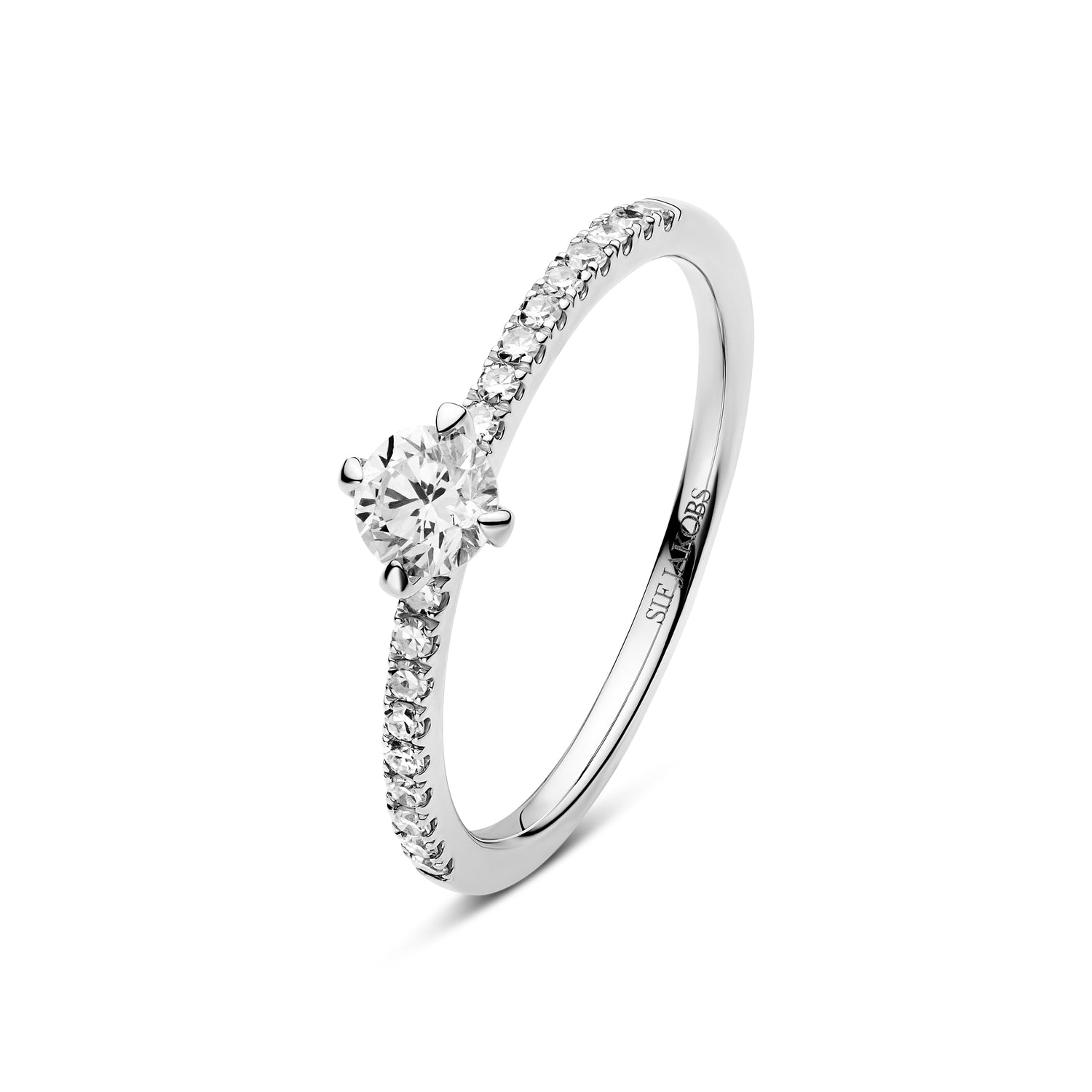 Ring Venice Solitaire - 14 Kt Guld El Hvidguld 030-30 Ct Tw G-h Vs Lab-grown Diamanter